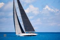 J Class Yacht Heeled Under Sail