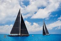 J Class Yachts Approaching a Mark