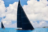 J Class Yacht Beneath Clouds