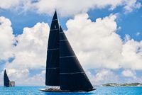 J Class Yacht on Turquoise Water