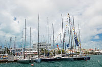 Yachts Moored Along the Waterfront