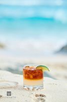 Dark and Stormy Cocktail on Beach