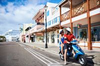 Scooter Couple on Front Street
