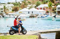 Couple by Scooter at Harbour