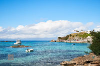 Boats in a Turquoise Coastal Bay