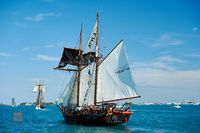 Square-Rigged Vessel Under Sail