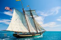 Schooner Flying American Flag