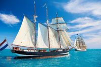 Multi-Masted Schooner Under Sail