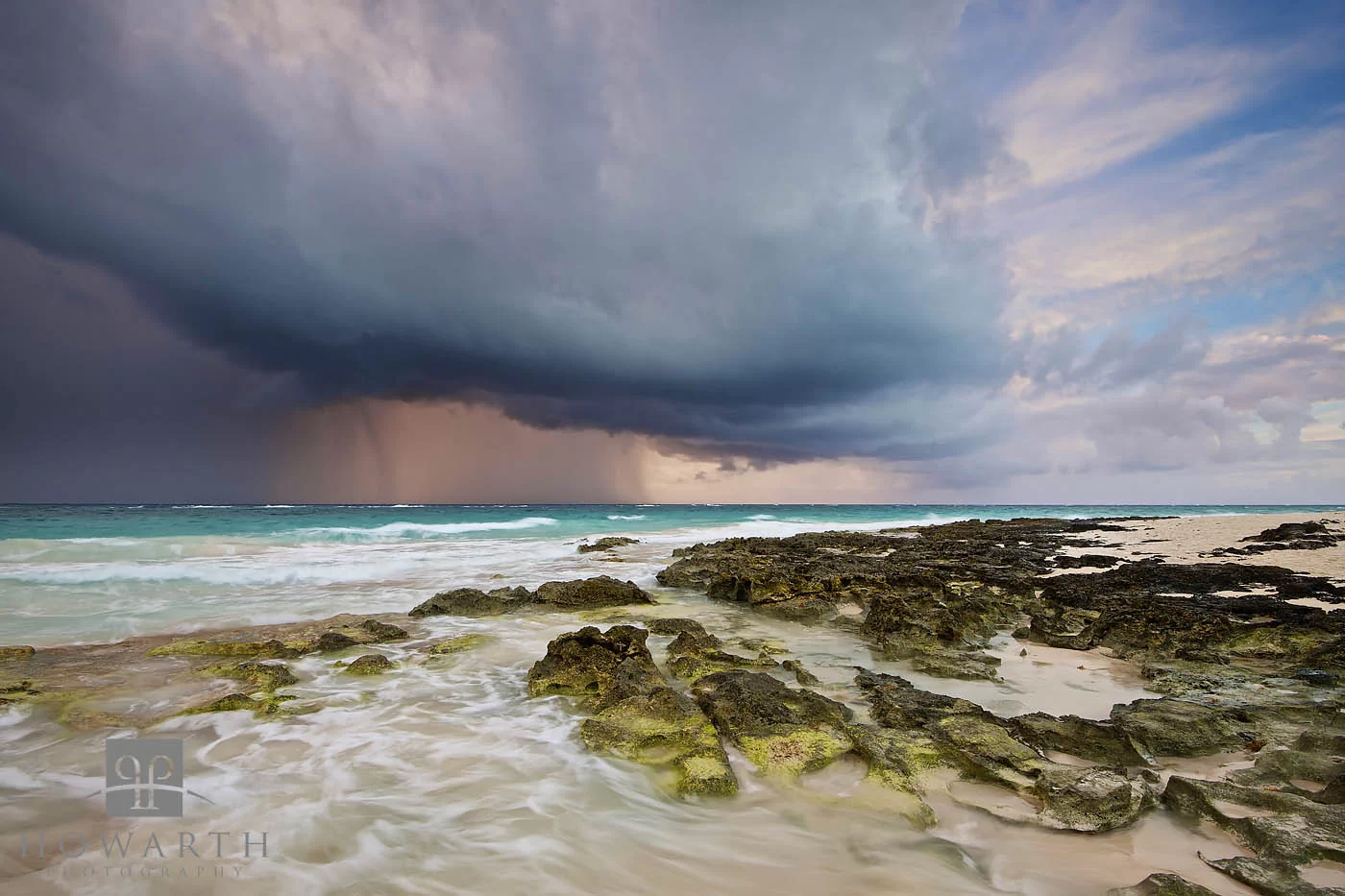 Summer squall approaching Grape Bay in Paget, Bermuda