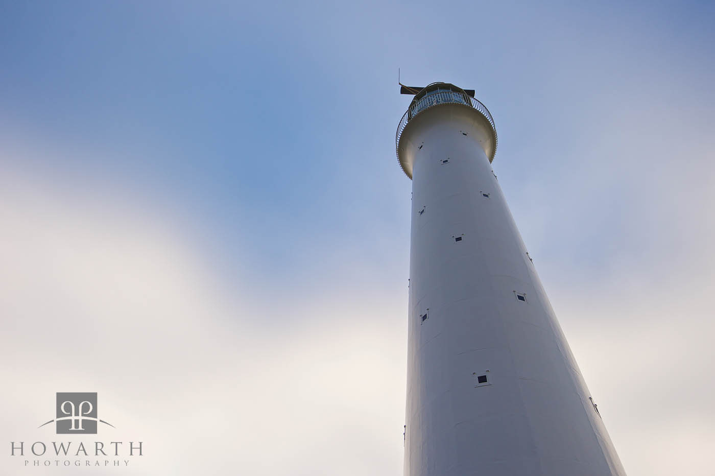 Looking up to the top of Gibbs Hill Lighthouse