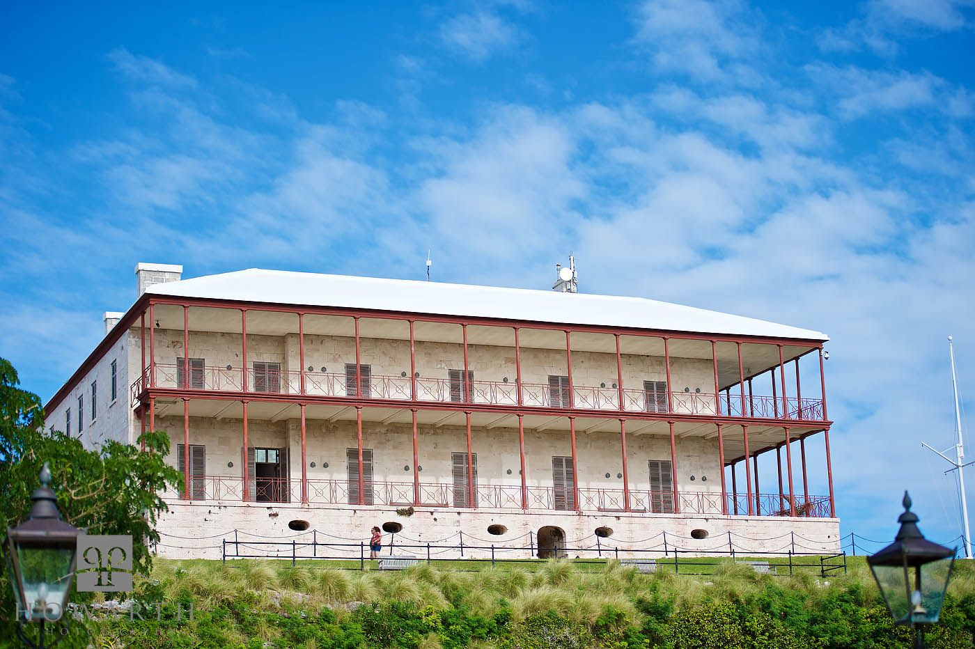 Facing the Commissioner's House. The Bermuda Maritime Museum is located in The Royal Dockyard on Ireland Island.