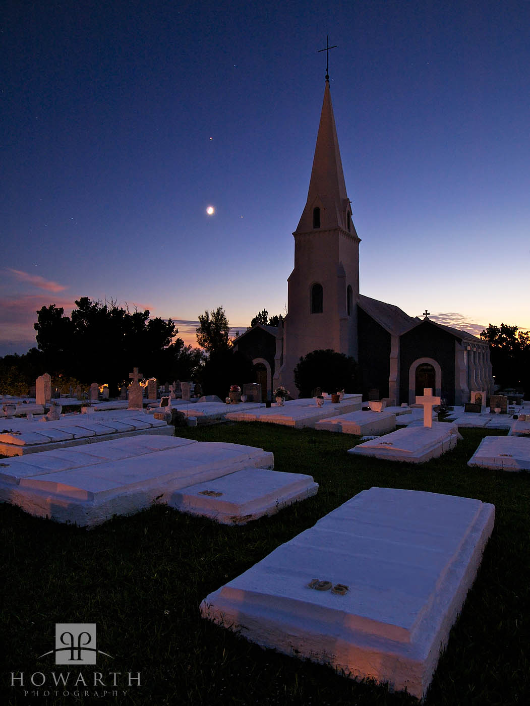 Twilight falls upon St. James Church