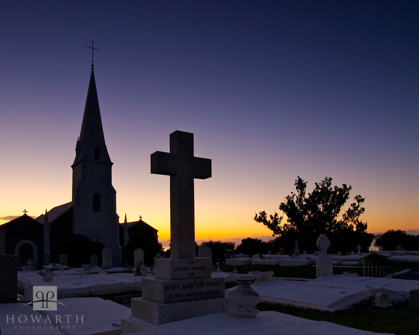 Twilight falls upon St. James Church