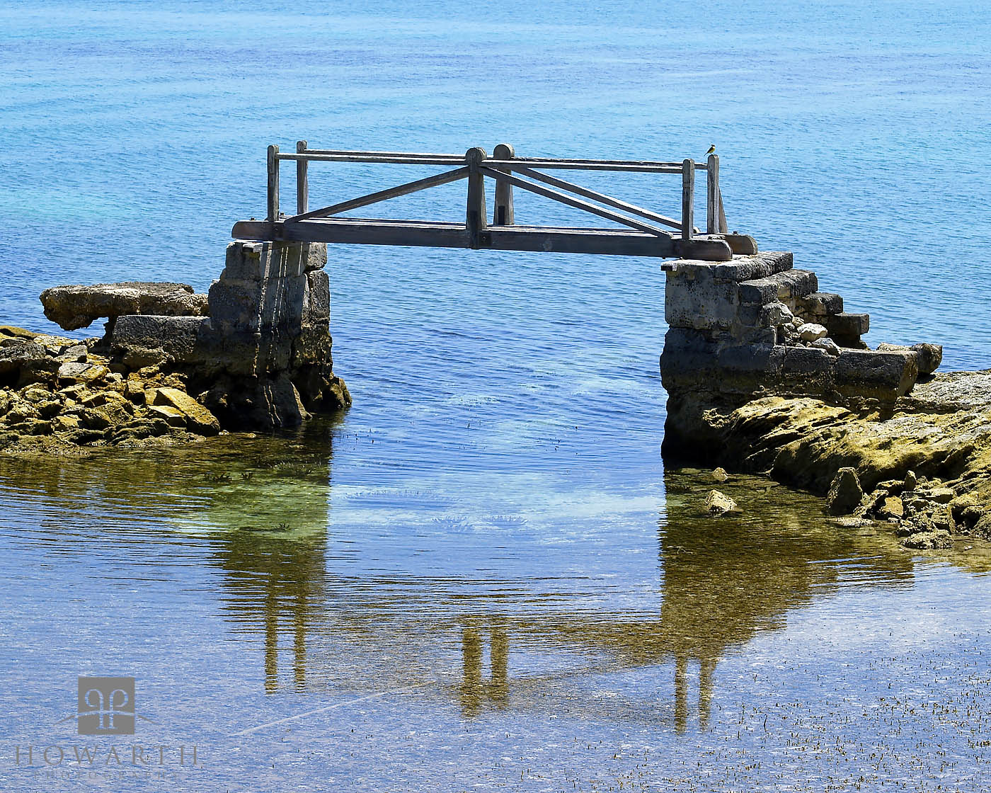 An aged footbridge connecting to Hospital island in Somerset