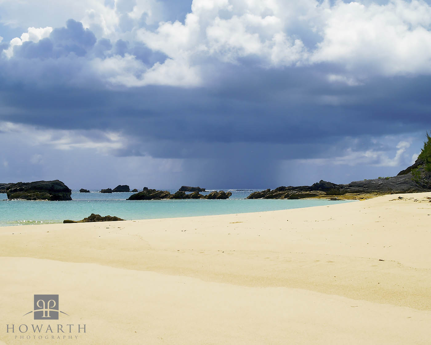 Offshore rain cloud viewed from the beach