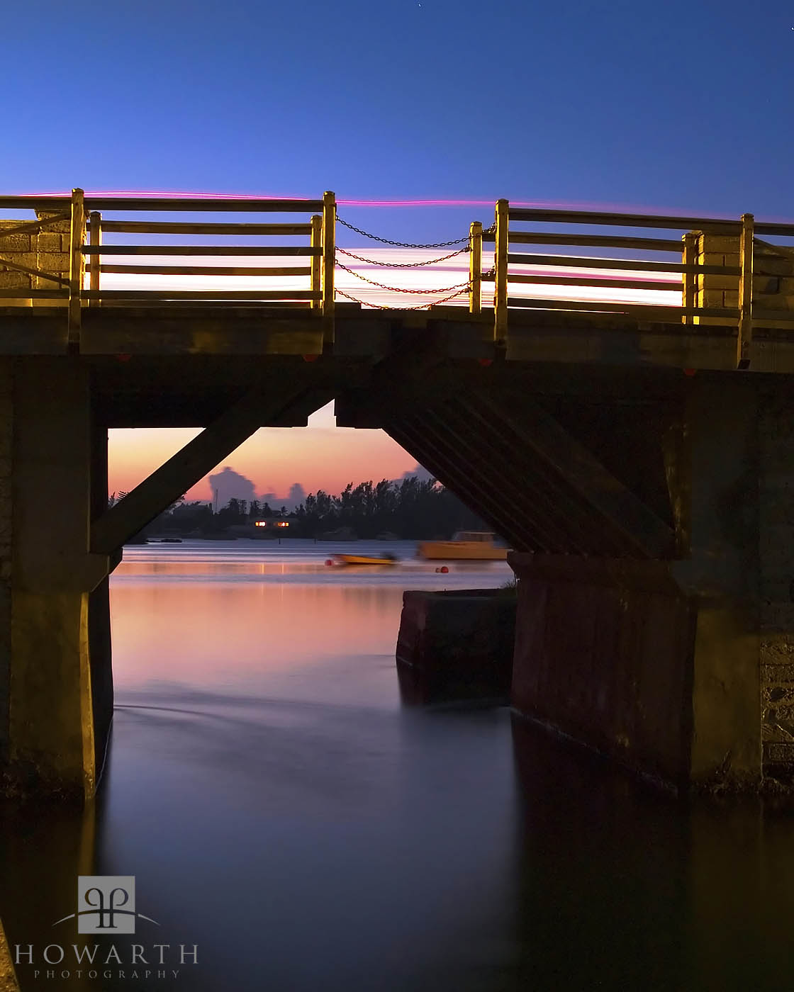 Long exposure of Somerset Bridge in the twilight hour