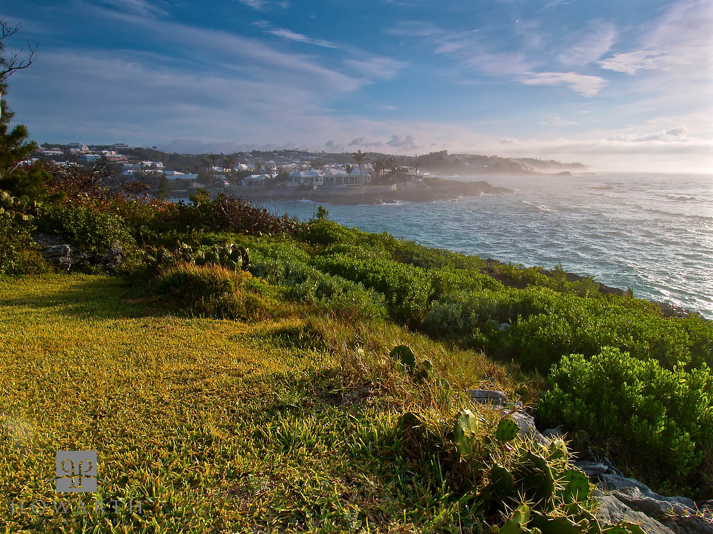 An early morning view looking east as the sun comes up