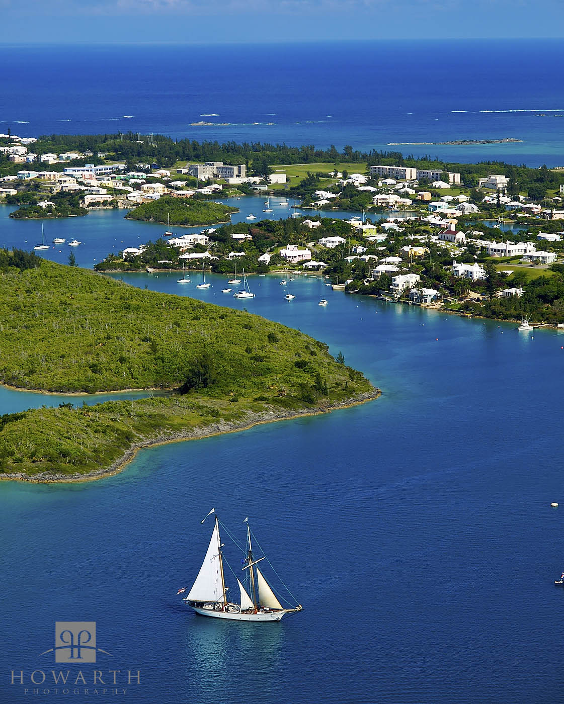 Hoisting of sails in St. George's Harbour