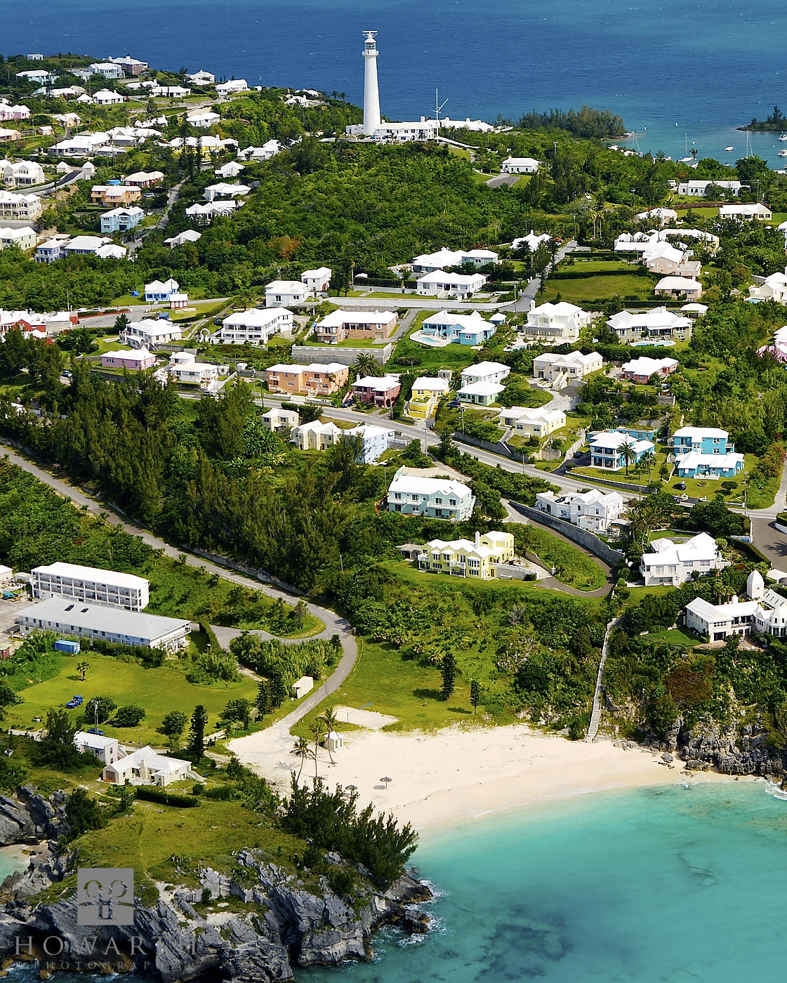 Cross Bay with Gibbs Hill Lighthouse in the background