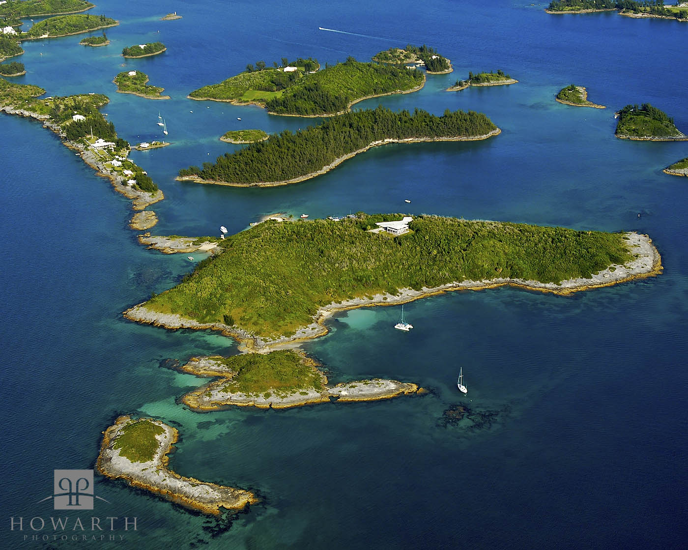 Hawkins Island and Paradise Lakes, a popular boating spot in the summer months